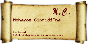 Moharos Cipriána névjegykártya